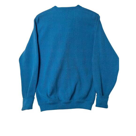 Izod Vintage Men Large Blue Button Cardigan Sweater flaw Golf Preppy Classy USA - Picture 8 of 14